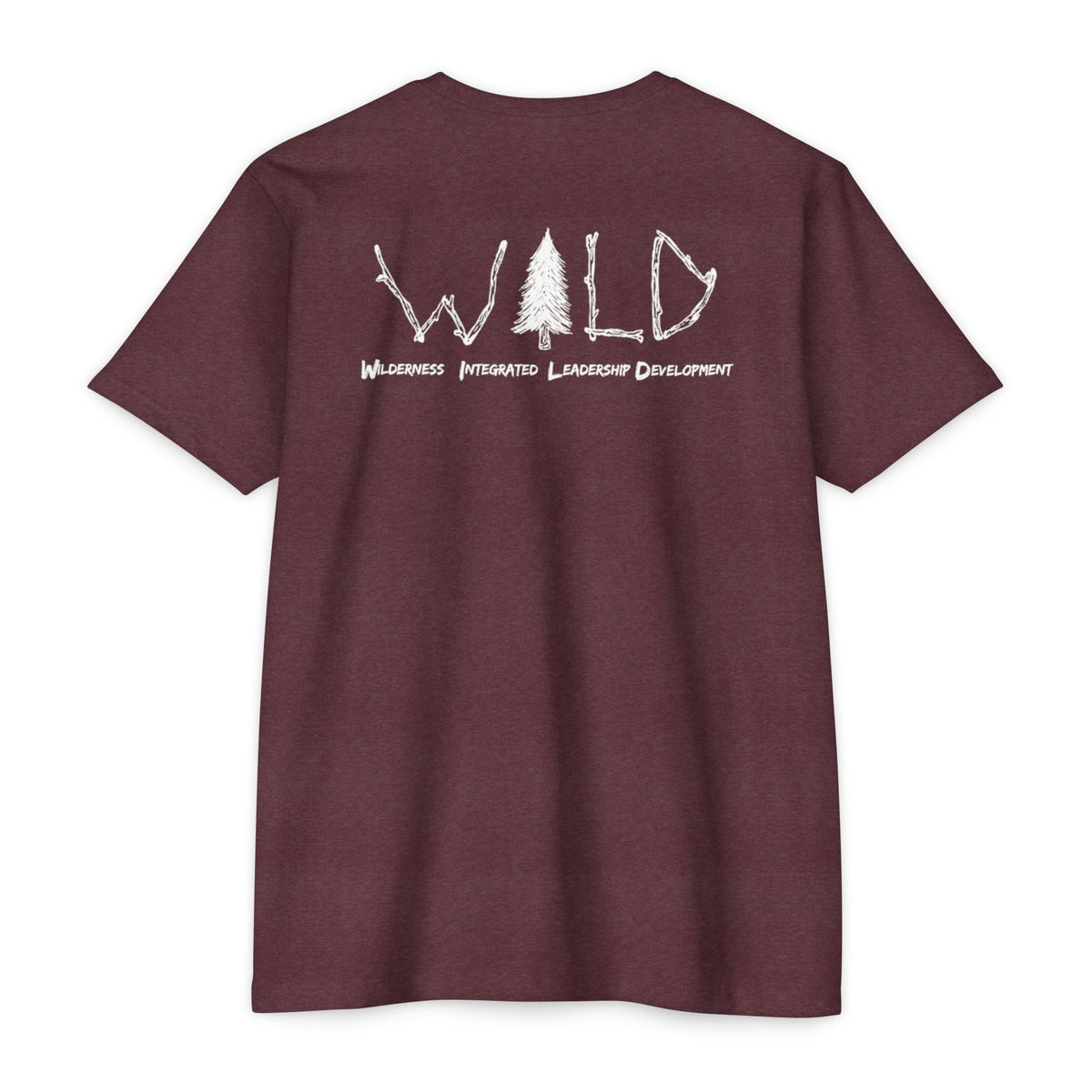 WILD Tree Graphic T-Shirt — Rustic Outdoor Nature Shirt (front tree, back WILD text)