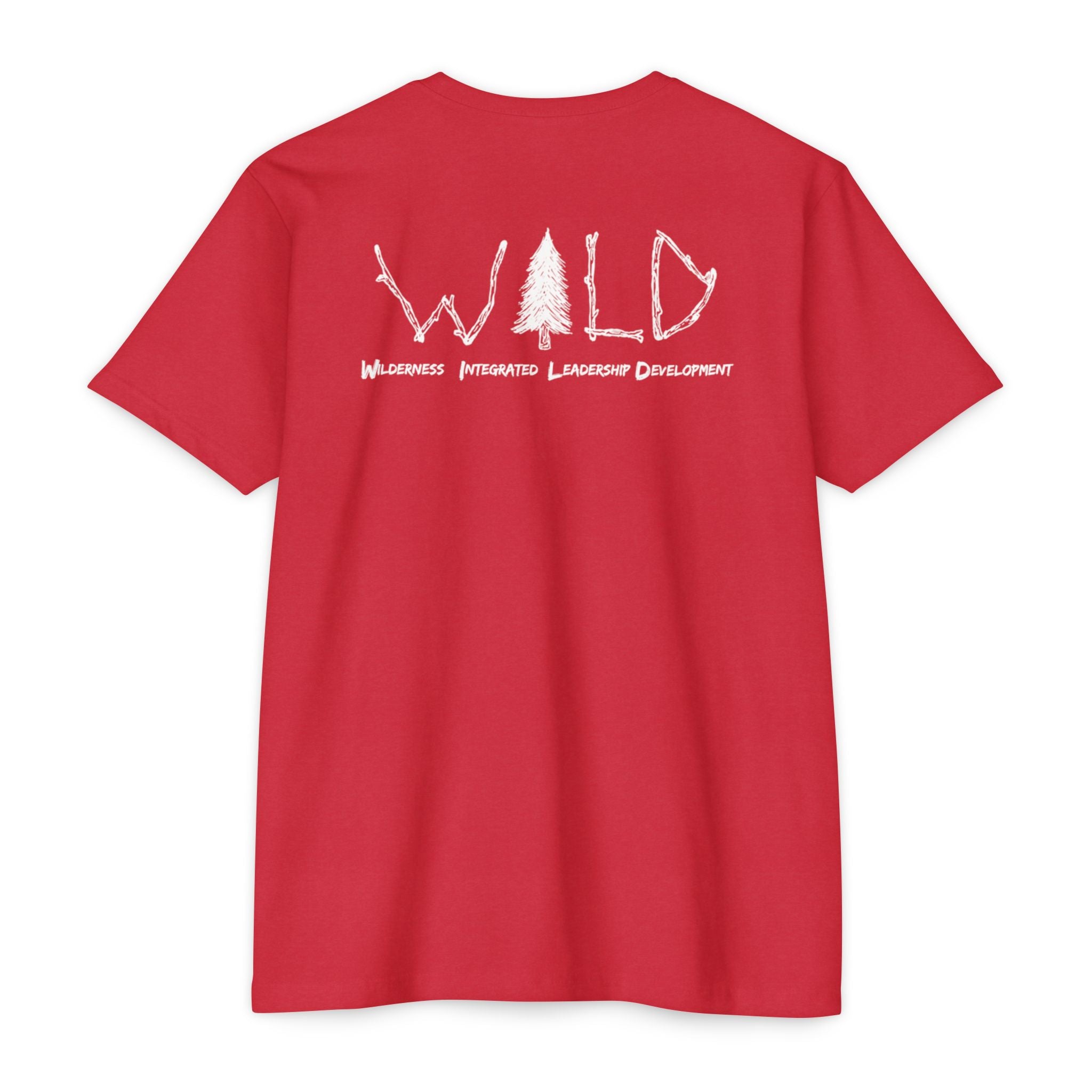 WILD Tree Graphic T-Shirt — Rustic Outdoor Nature Shirt (front tree, back WILD text)
