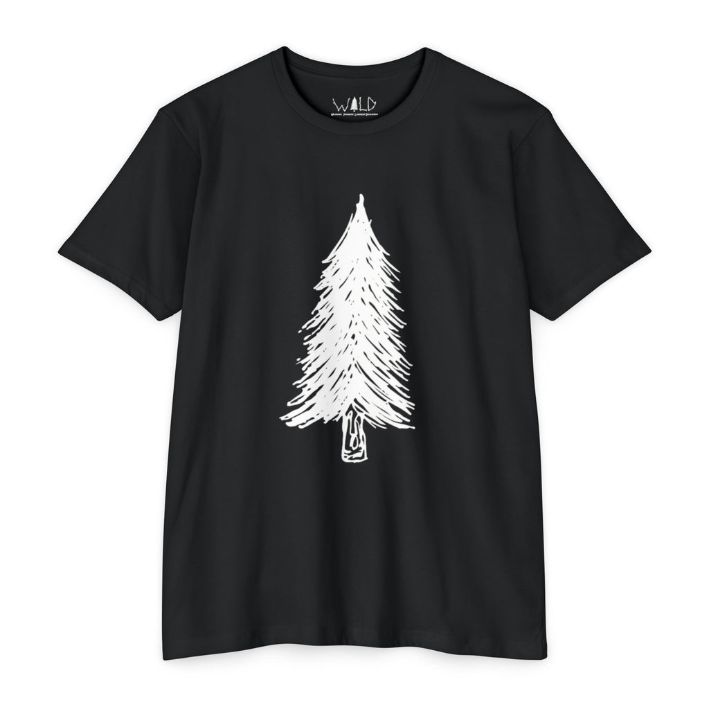 WILD Tree Graphic T-Shirt — Rustic Outdoor Nature Shirt (front tree, back WILD text)