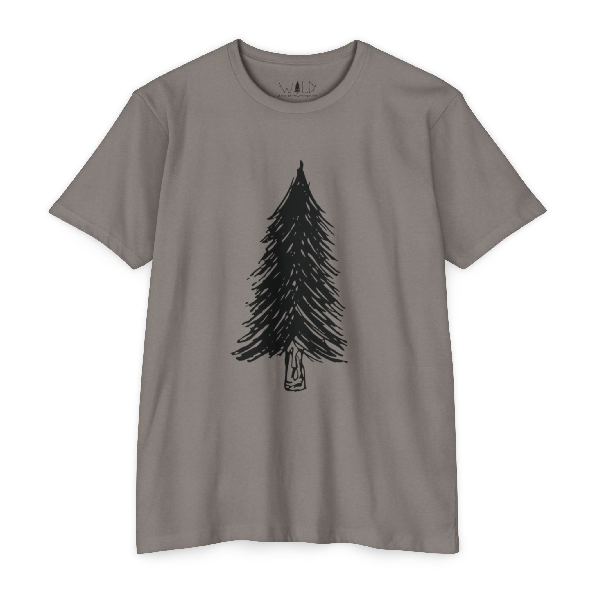 Black WILD Tree Graphic T-Shirt — Rustic Outdoor Nature Shirt