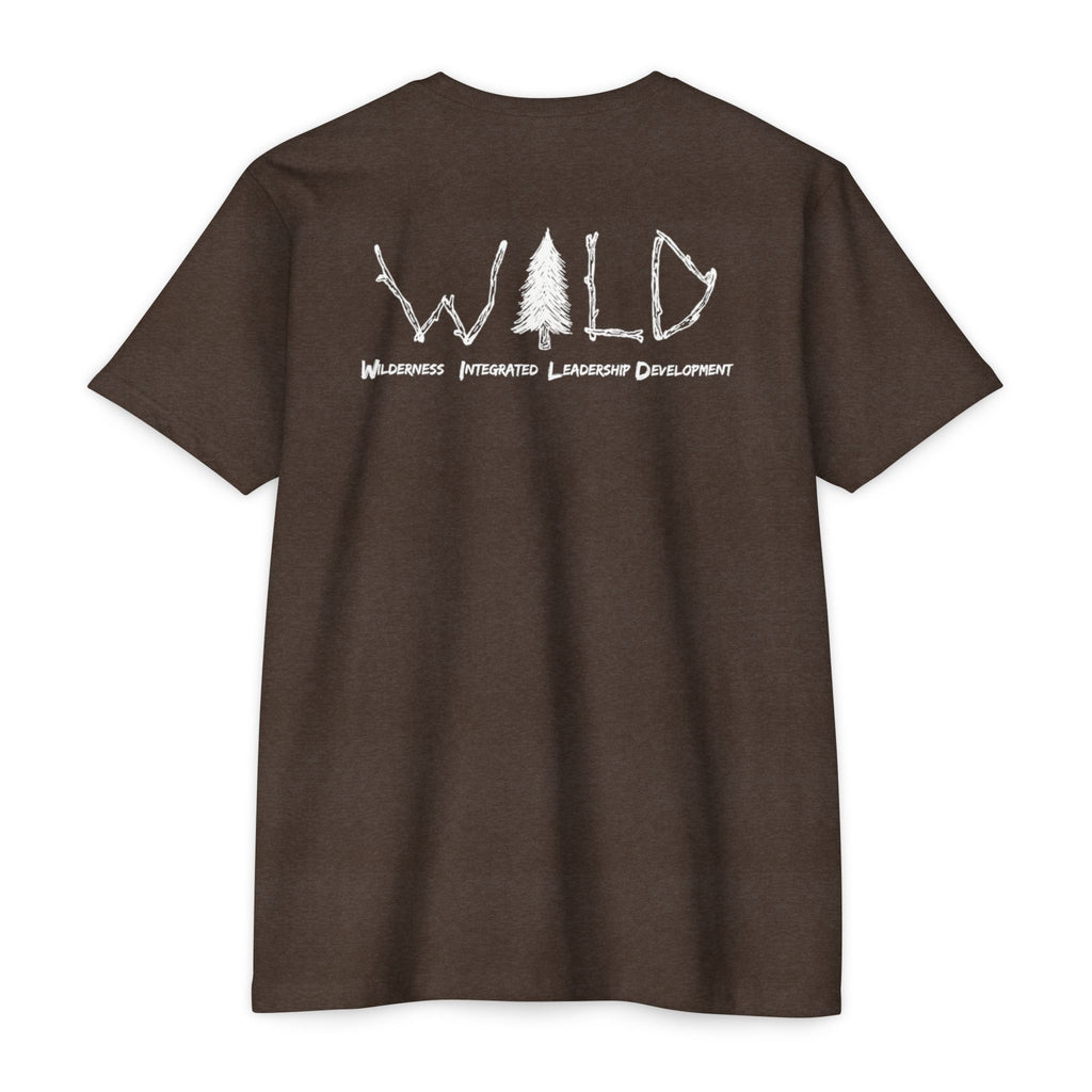 WILD Tree Graphic T-Shirt — Rustic Outdoor Nature Shirt (front tree, back WILD text)