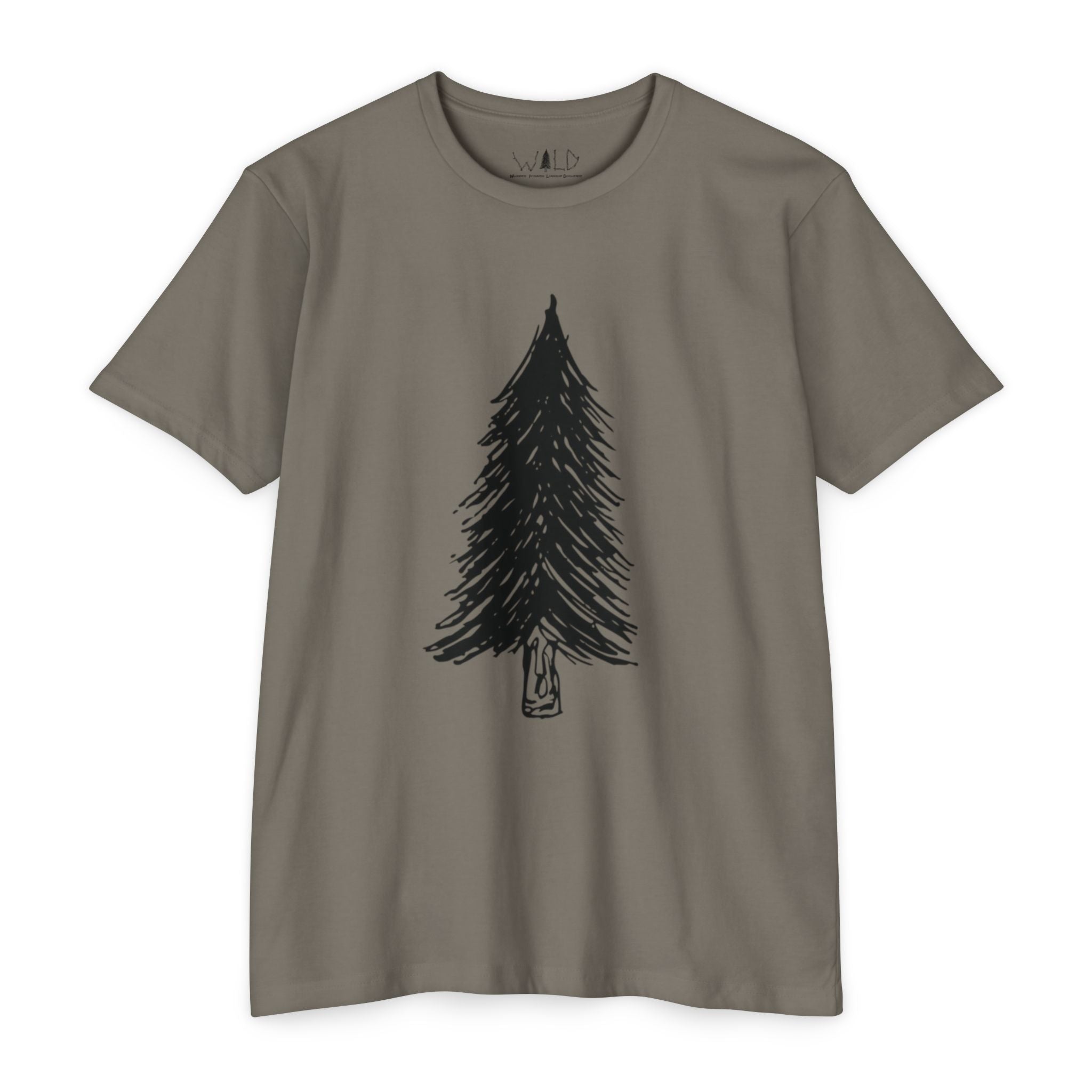 Black WILD Tree Graphic T-Shirt — Rustic Outdoor Nature Shirt