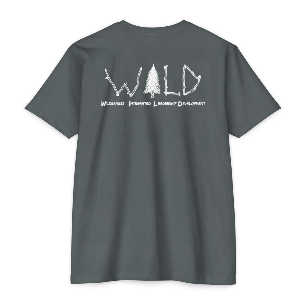 WILD Tree Graphic T-Shirt — Rustic Outdoor Nature Shirt (front tree, back WILD text)