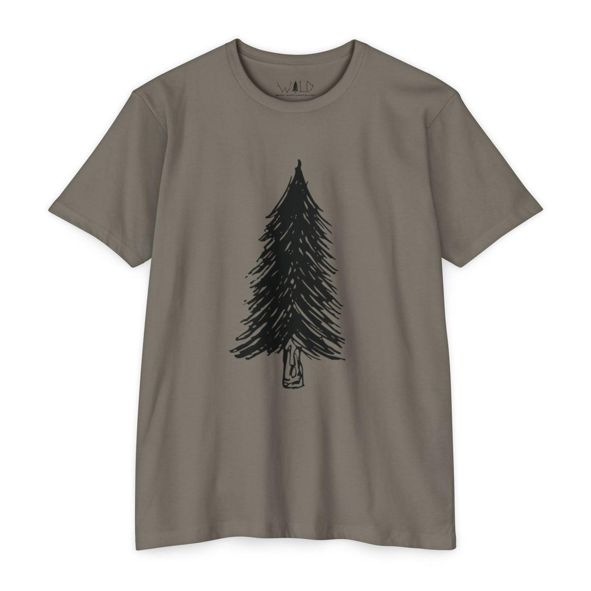 Black WILD Tree Graphic T-Shirt — Rustic Outdoor Nature Shirt