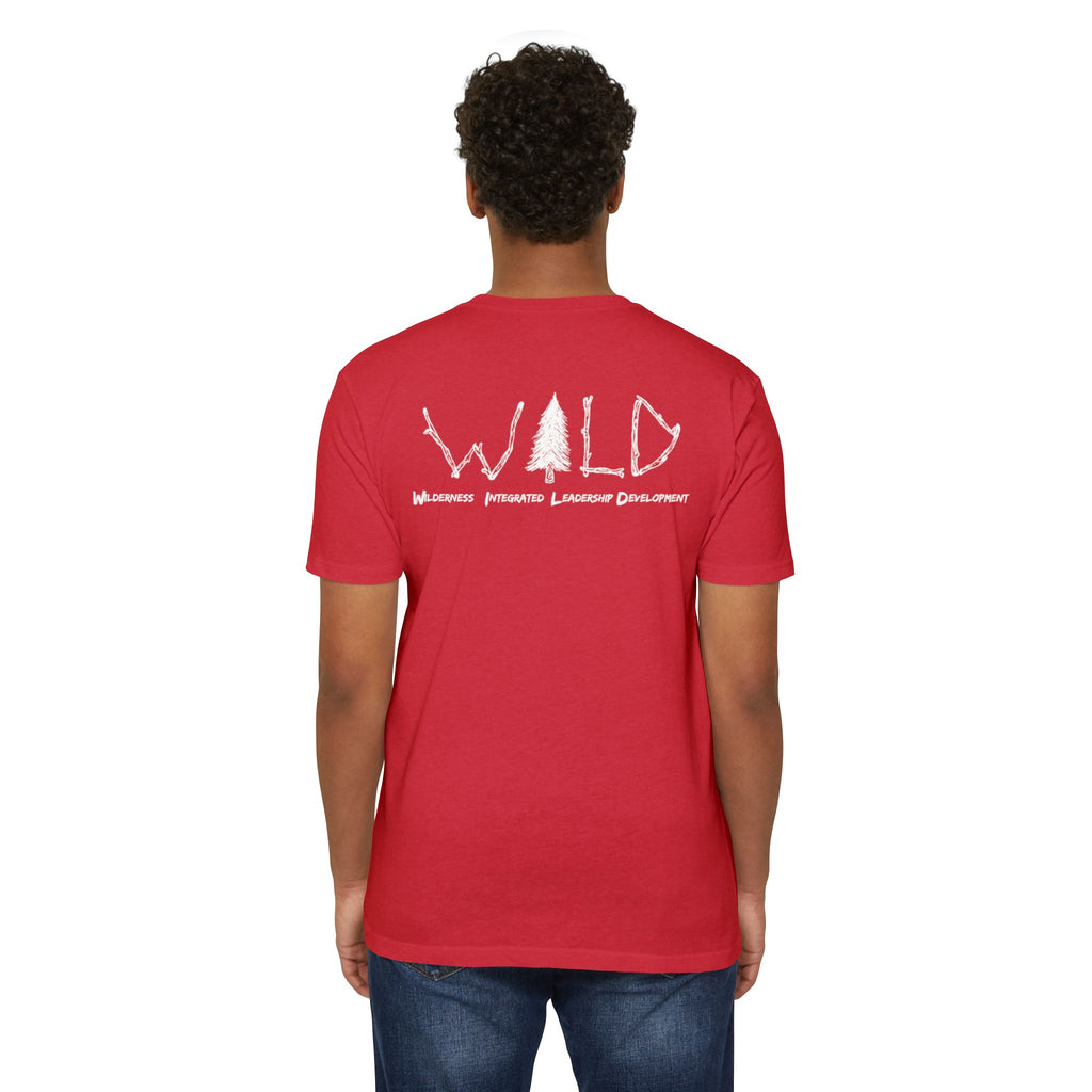 WILD Tree Graphic T-Shirt — Rustic Outdoor Nature Shirt (front tree, back WILD text)