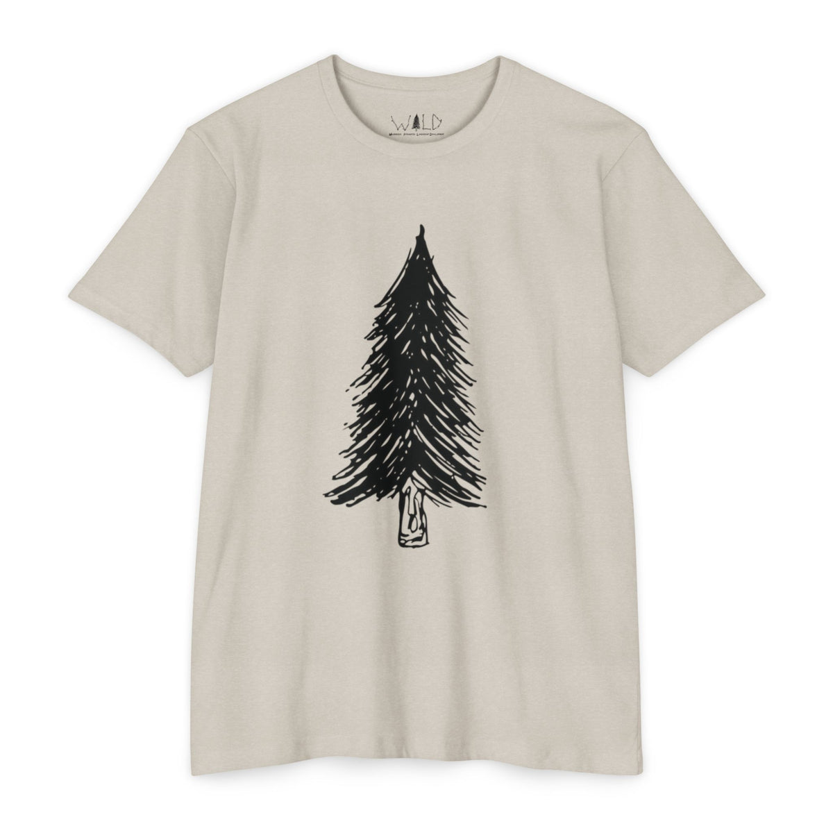 Black WILD Tree Graphic T-Shirt — Rustic Outdoor Nature Shirt