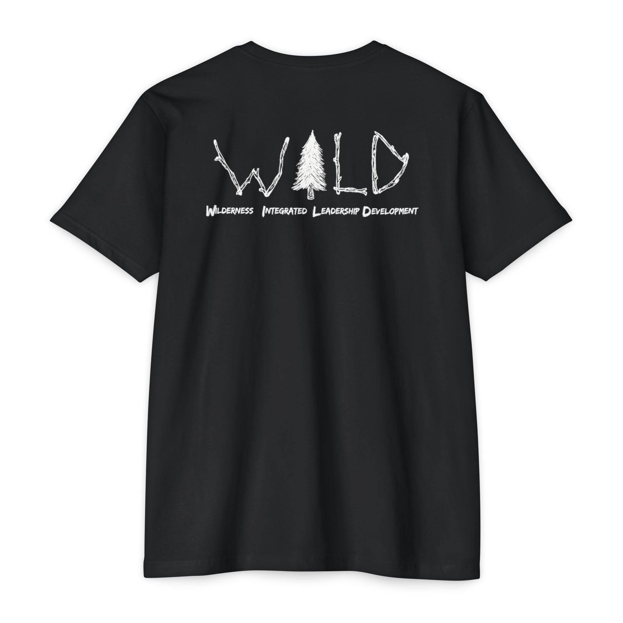 WILD Tree Graphic T-Shirt — Rustic Outdoor Nature Shirt (front tree, back WILD text)