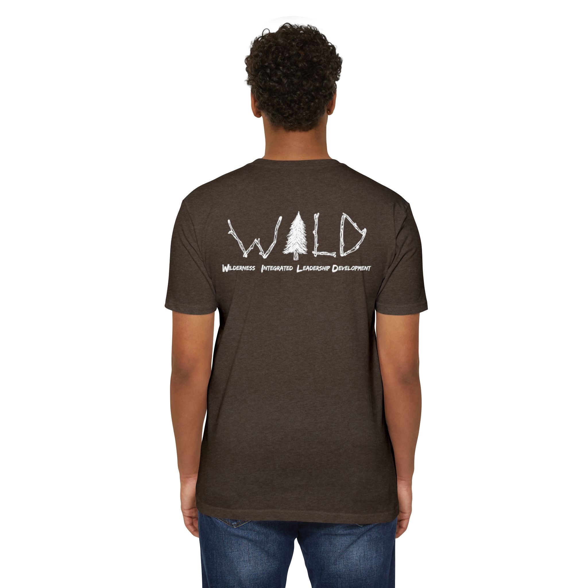 WILD Tree Graphic T-Shirt — Rustic Outdoor Nature Shirt (front tree, back WILD text)