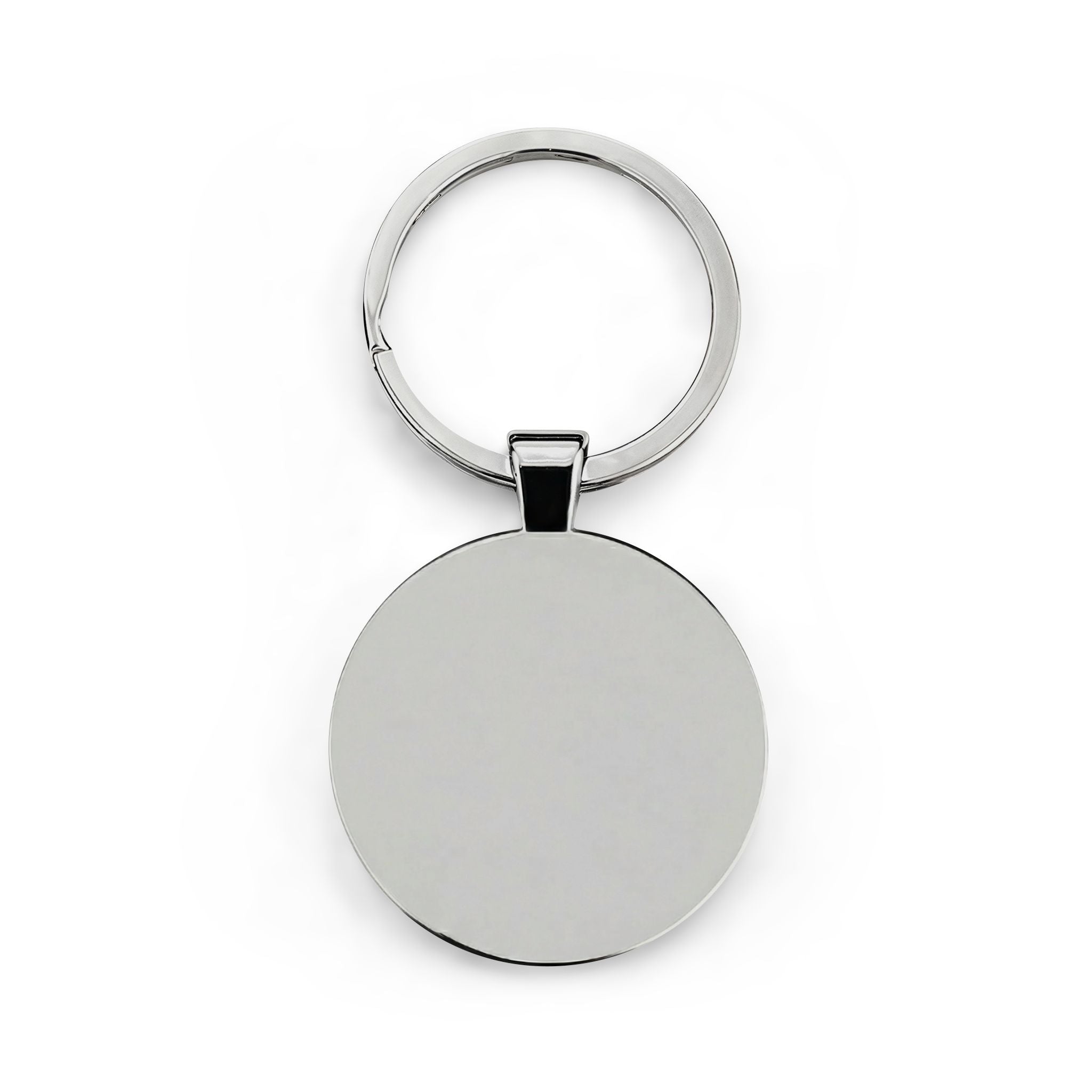 Mountain Hiker Logo Round Stainless Steel Keychain | Wilderness Leadership Design