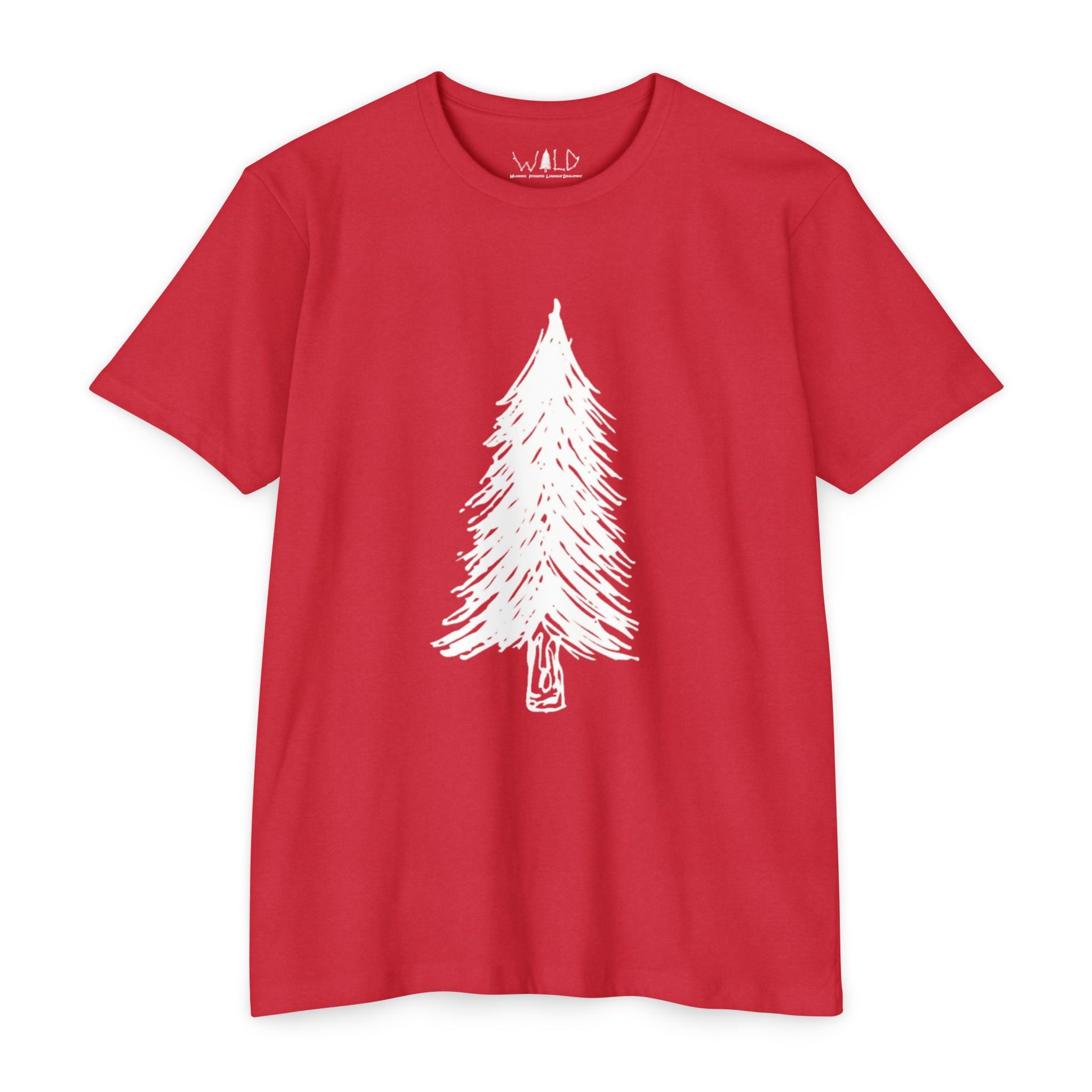 WILD Tree Graphic T-Shirt — Rustic Outdoor Nature Shirt (front tree, back WILD text)
