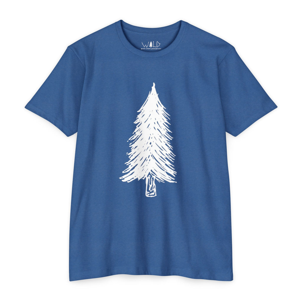 WILD Tree Graphic T-Shirt — Rustic Outdoor Nature Shirt (front tree, back WILD text)