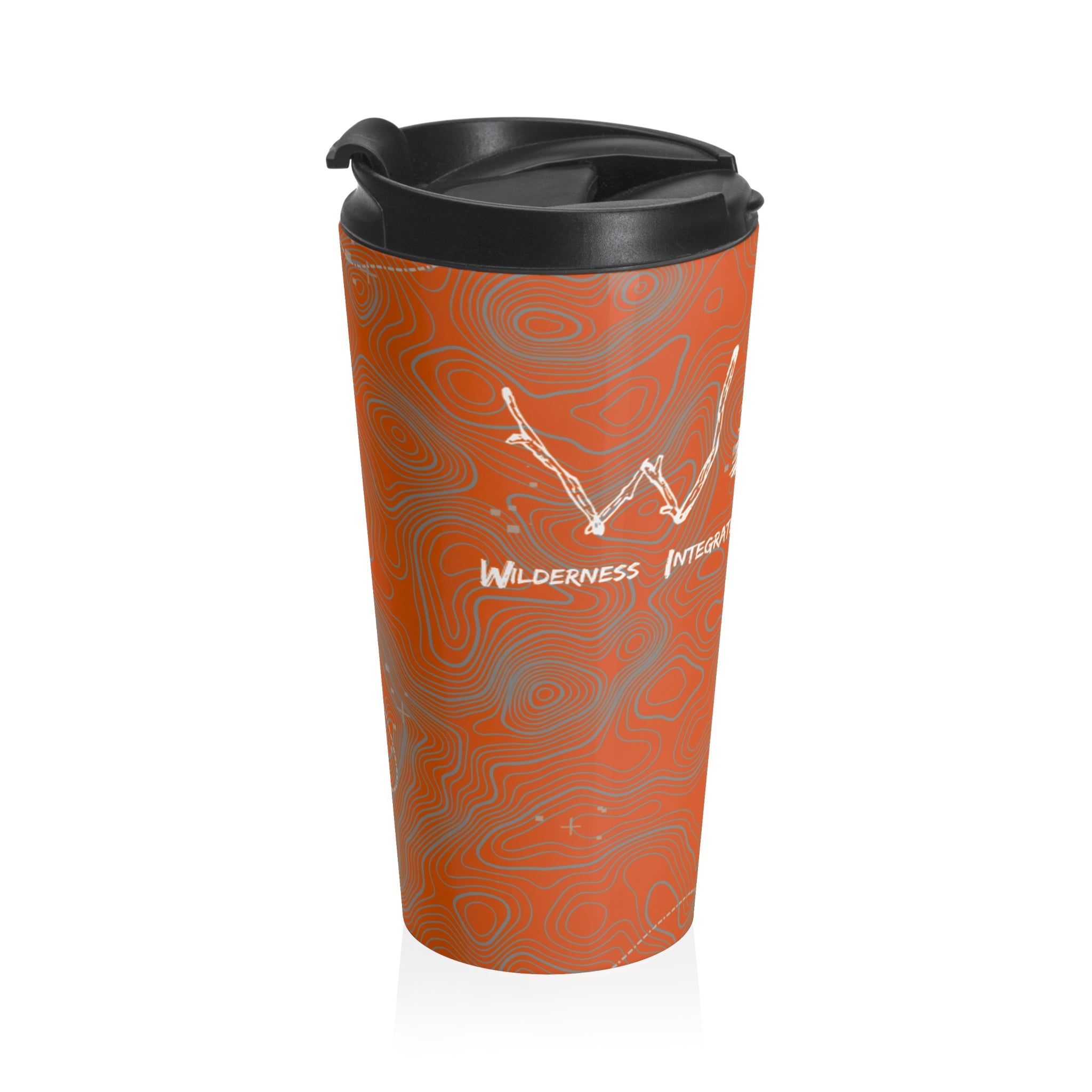 Outdoor Topographic Tree Logo Stainless Steel Travel Mug | Hiking, Adventure