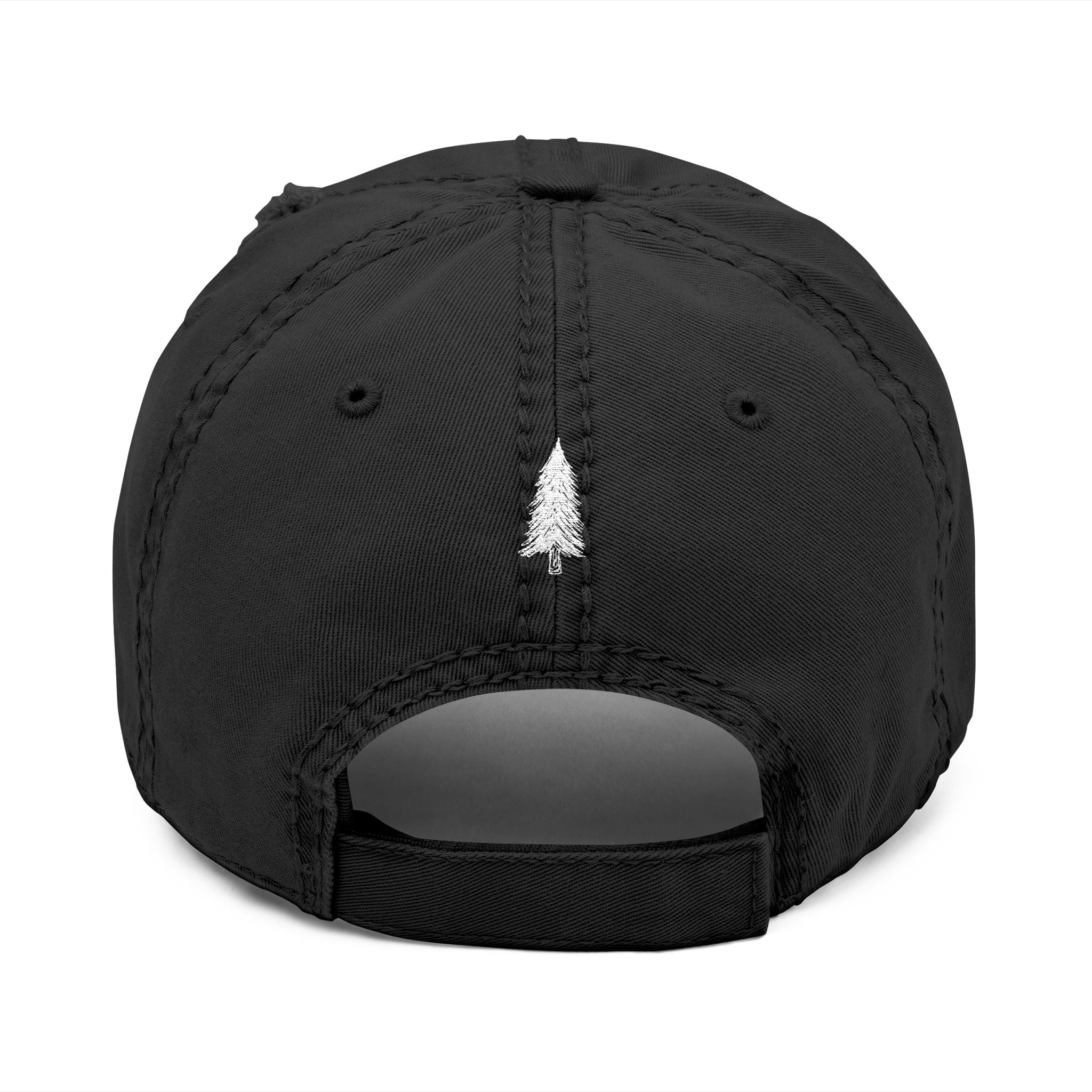 WILD Embroidered Distressed Dad Hat — Rustic Tree Outdoor Cap