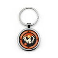 Mountain Hiker Logo Round Stainless Steel Keychain | Wilderness Leadership Design