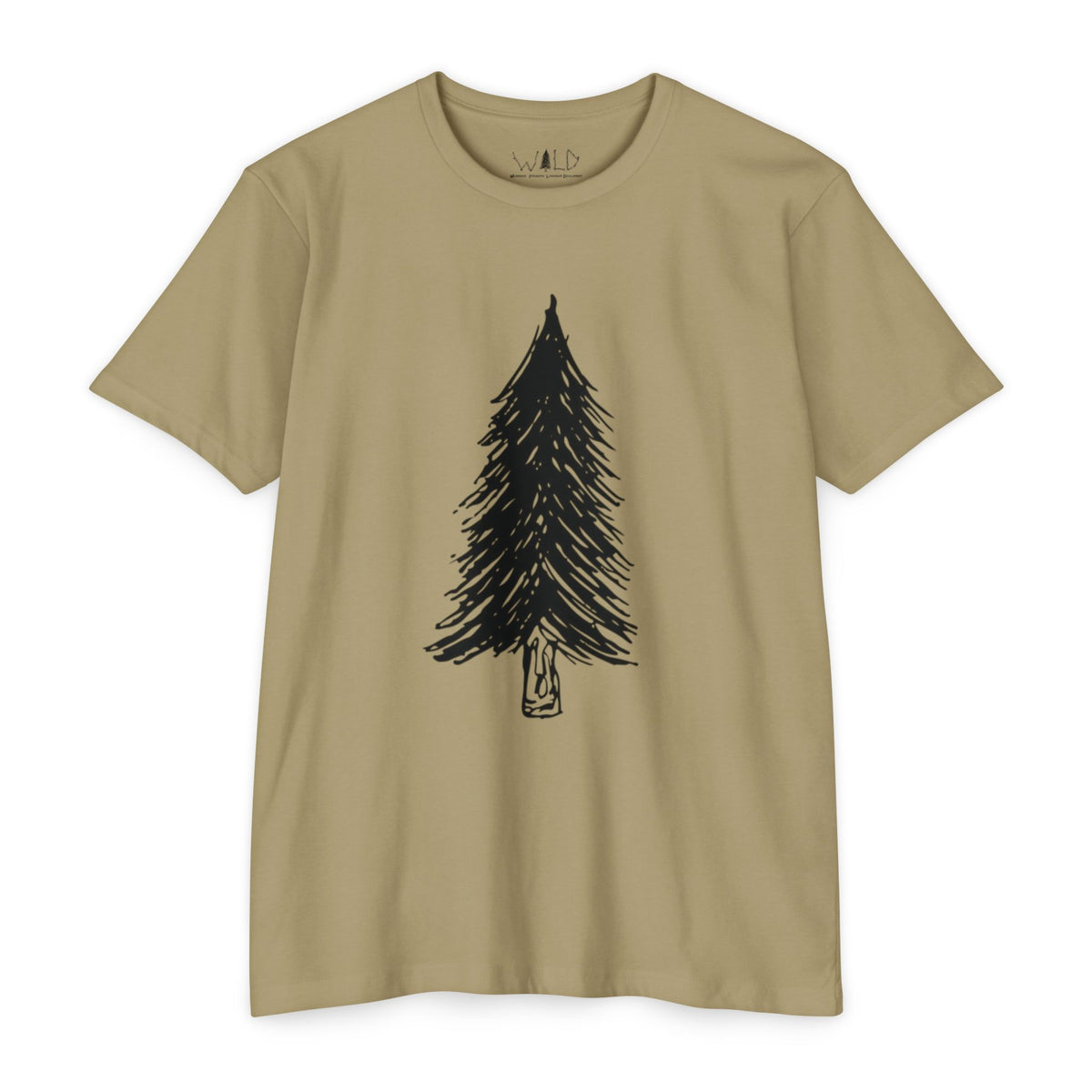 Black WILD Tree Graphic T-Shirt — Rustic Outdoor Nature Shirt