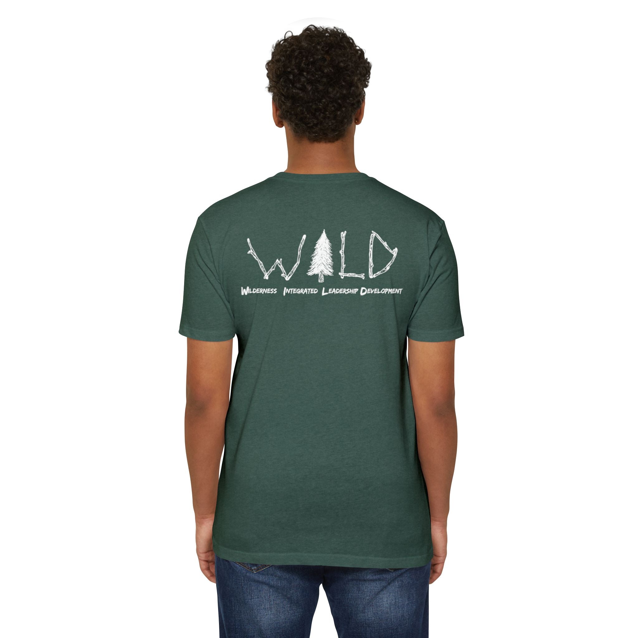 WILD Tree Graphic T-Shirt — Rustic Outdoor Nature Shirt (front tree, back WILD text)