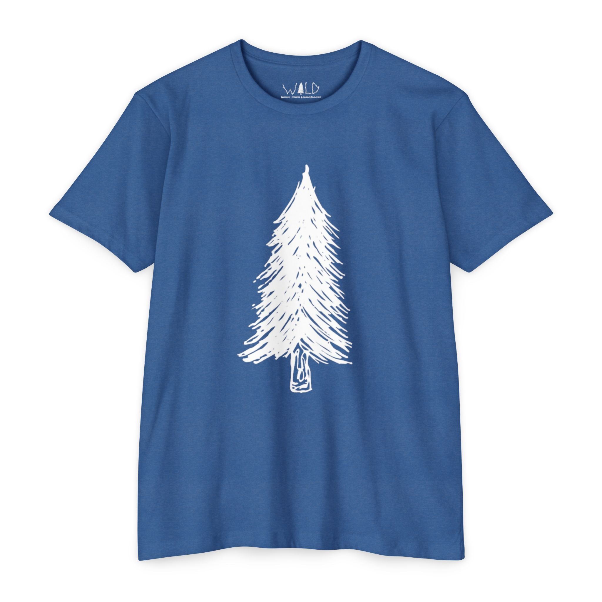 WILD Tree Graphic T-Shirt — Rustic Outdoor Nature Shirt (front tree, back WILD text)