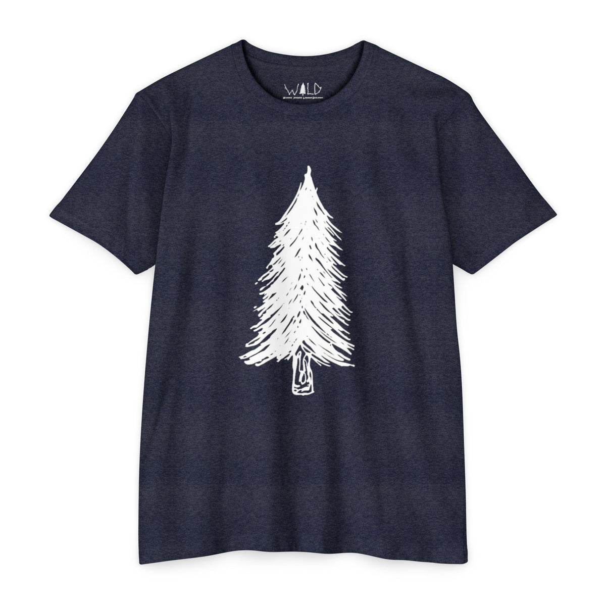 WILD Tree Graphic T-Shirt — Rustic Outdoor Nature Shirt (front tree, back WILD text)