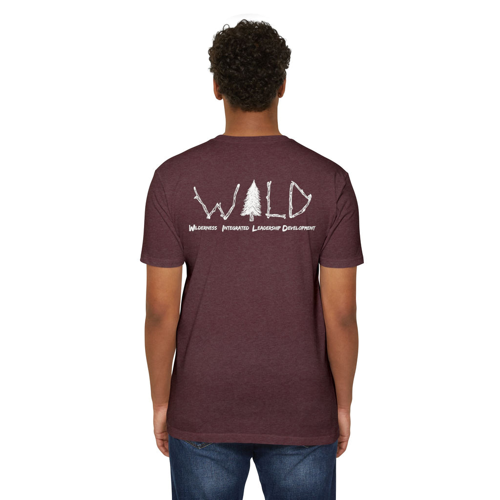 WILD Tree Graphic T-Shirt — Rustic Outdoor Nature Shirt (front tree, back WILD text)