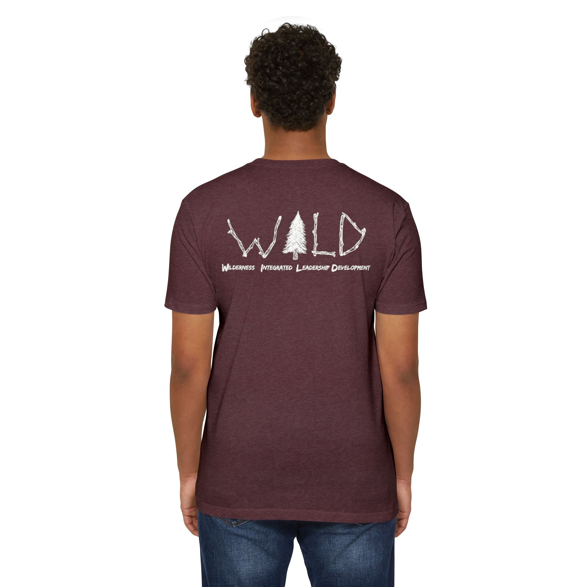 WILD Tree Graphic T-Shirt — Rustic Outdoor Nature Shirt (front tree, back WILD text)