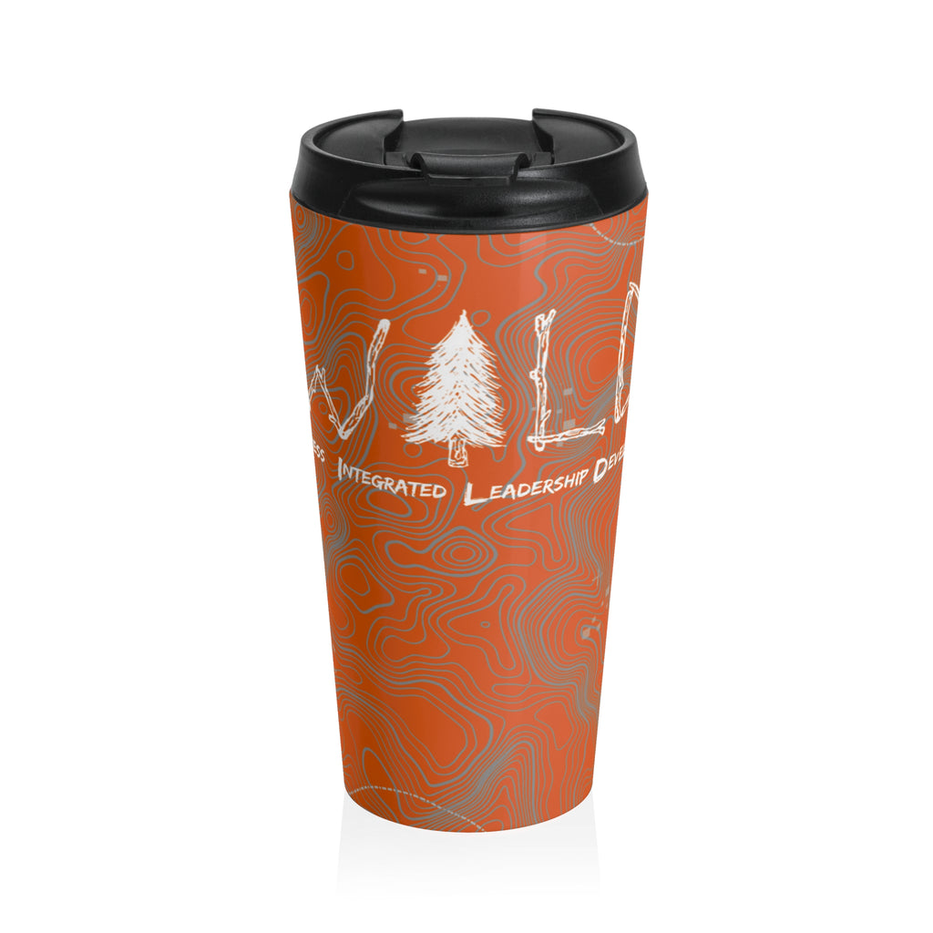 Outdoor Topographic Tree Logo Stainless Steel Travel Mug | Hiking, Adventure
