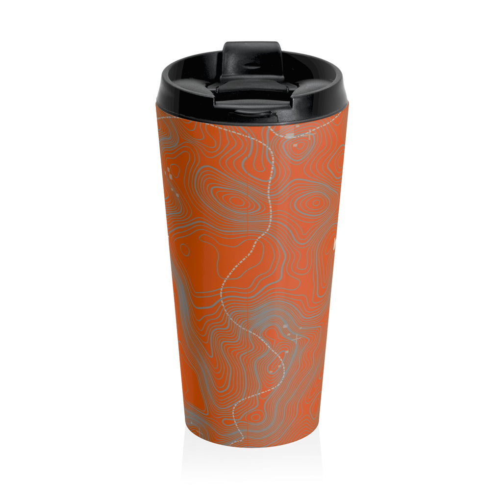 Outdoor Topographic Tree Logo Stainless Steel Travel Mug | Hiking, Adventure