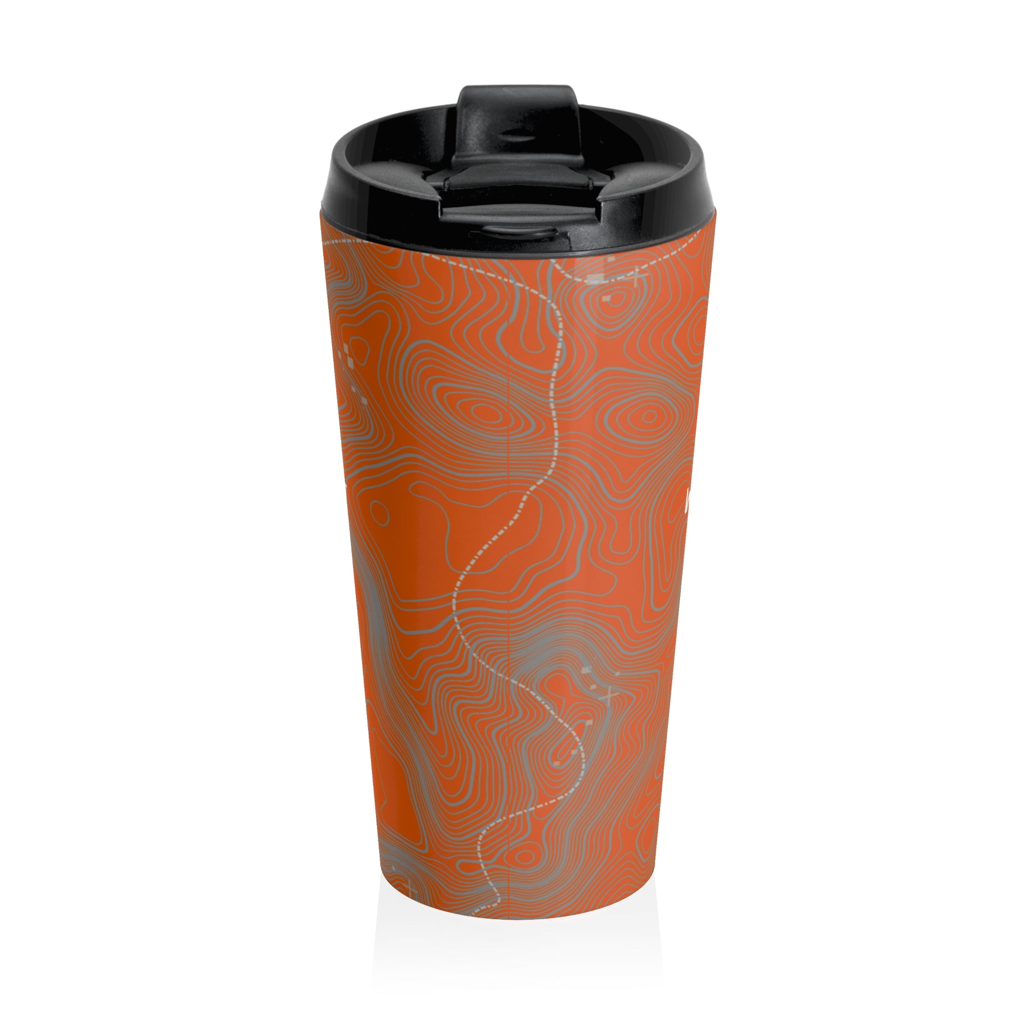 Outdoor Topographic Tree Logo Stainless Steel Travel Mug | Hiking, Adventure