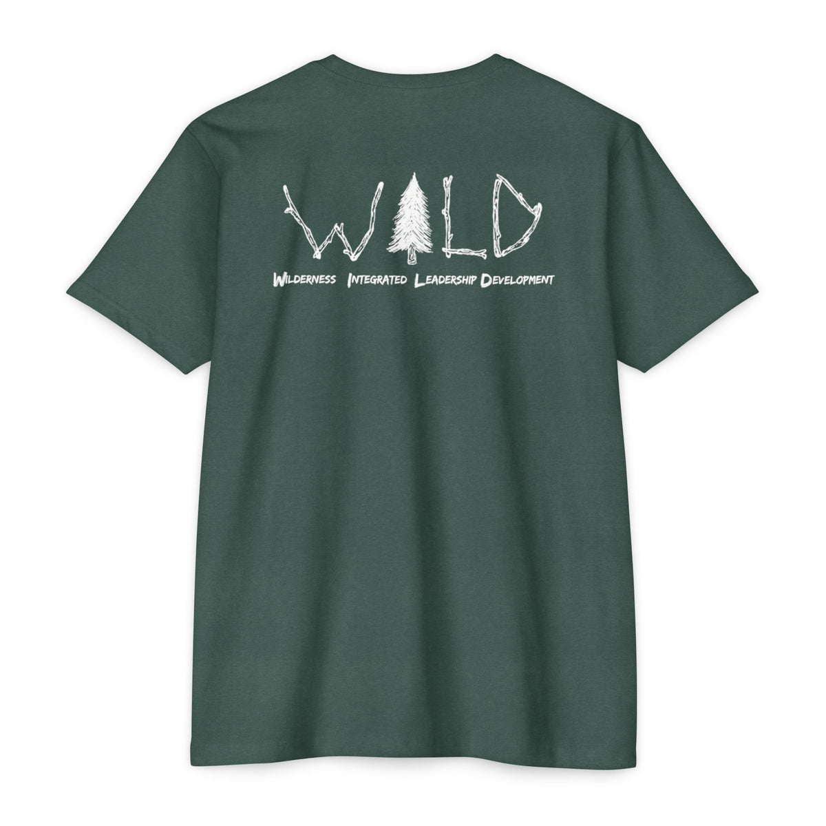 WILD Tree Graphic T-Shirt — Rustic Outdoor Nature Shirt (front tree, back WILD text)