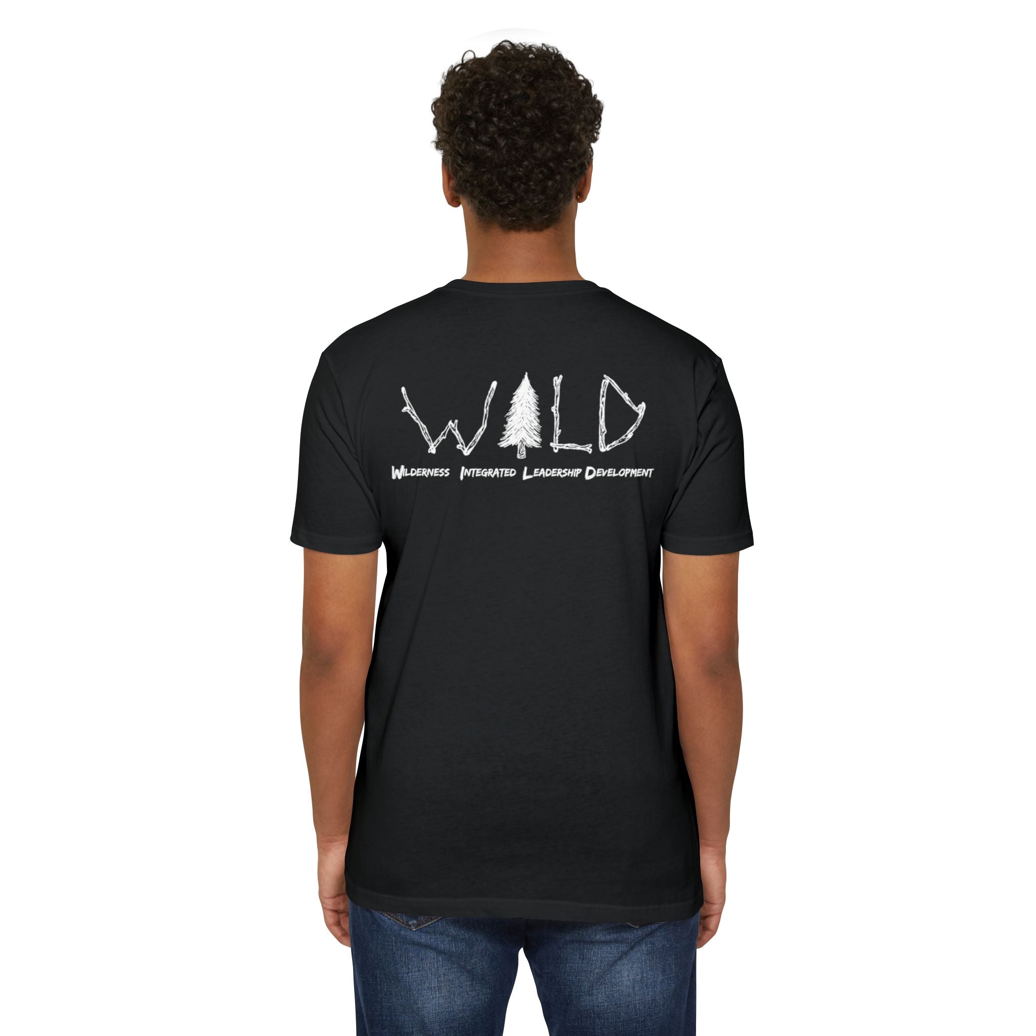 WILD Tree Graphic T-Shirt — Rustic Outdoor Nature Shirt (front tree, back WILD text)