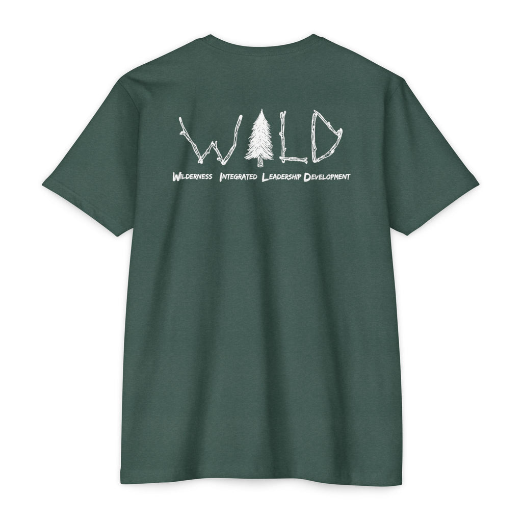 WILD Tree Graphic T-Shirt — Rustic Outdoor Nature Shirt (front tree, back WILD text)