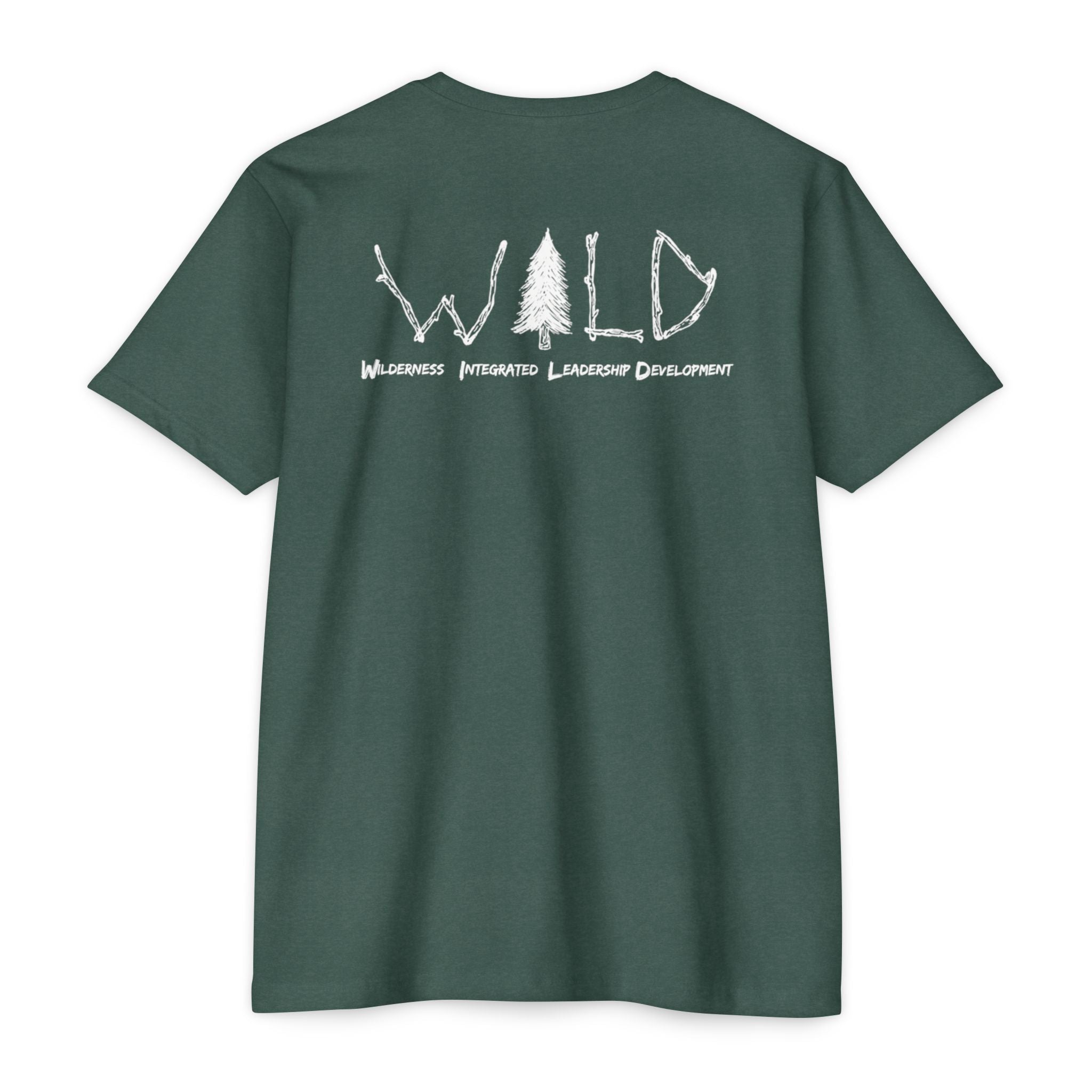 WILD Tree Graphic T-Shirt — Rustic Outdoor Nature Shirt (front tree, back WILD text)
