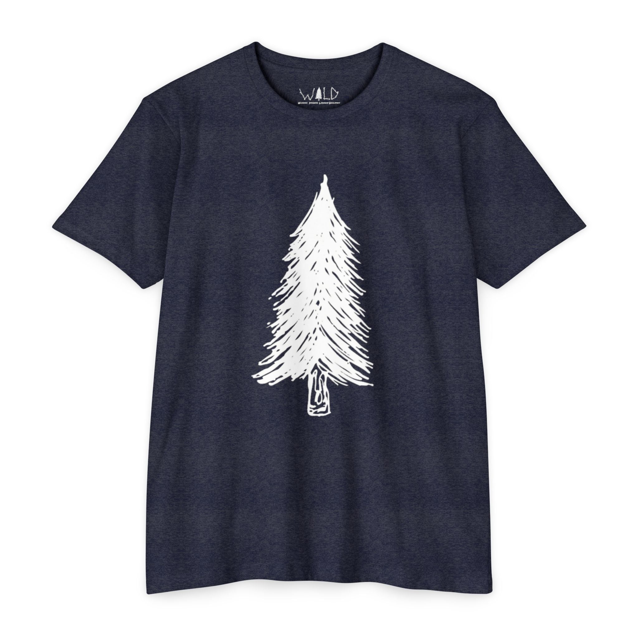 WILD Tree Graphic T-Shirt — Rustic Outdoor Nature Shirt (front tree, back WILD text)
