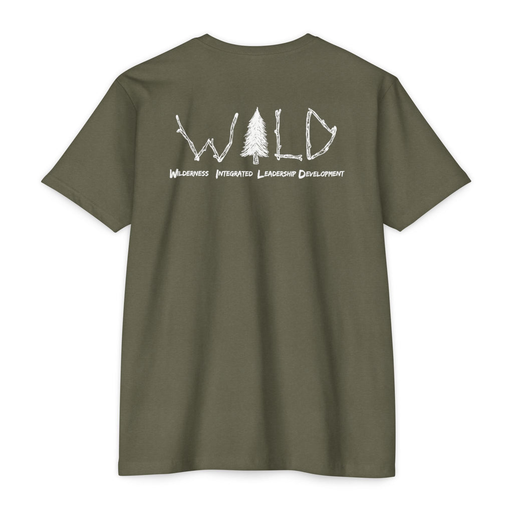 WILD Tree Graphic T-Shirt — Rustic Outdoor Nature Shirt (front tree, back WILD text)